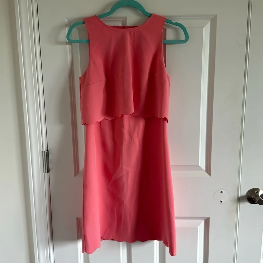 Ann Taylor Loft Size 2 Pink Scalloped Dress Sleeveless
